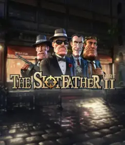 Enter the shadowy world of The Slotfather Part II game by Betsoft, featuring four iconic mafia characters set against a moody urban backdrop. This image portrays the gritty atmosphere of the organized crime with its vivid character design and suspenseful setting. Great for players attracted to mafia stories, promising a gripping gaming experience. 