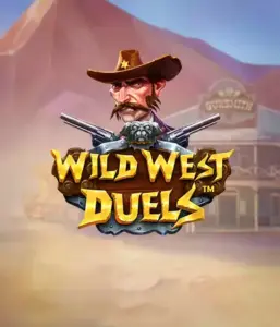  Dive into the daring world of "Wild West Duels" by Pragmatic Play, featuring a gritty gunslinger ready for a showdown. The image features a stern cowboy with crossed pistols, set against a desert backdrop. His intense eyes and authentic attire highlight the theme of the Old West. The game's title is prominently featured in an ornate font, complementing the adventurous theme. 