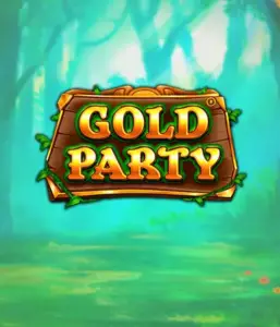 Discover the fairy-tale forest of the Gold Party game by Pragmatic Play, highlighting a charming wooden sign decorated with golden letters. The backdrop of misty green forest adding a mystical touch to the slot's theme. Great for fans of magical and nature-inspired games, providing a delightful adventure. 